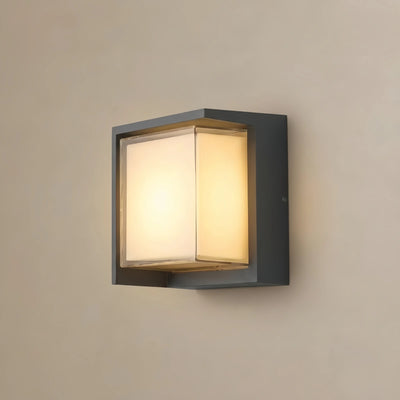 Irondale Modern Metal/Acrylic Outdoor Wall Lamp - Round/Rectangular External Wall