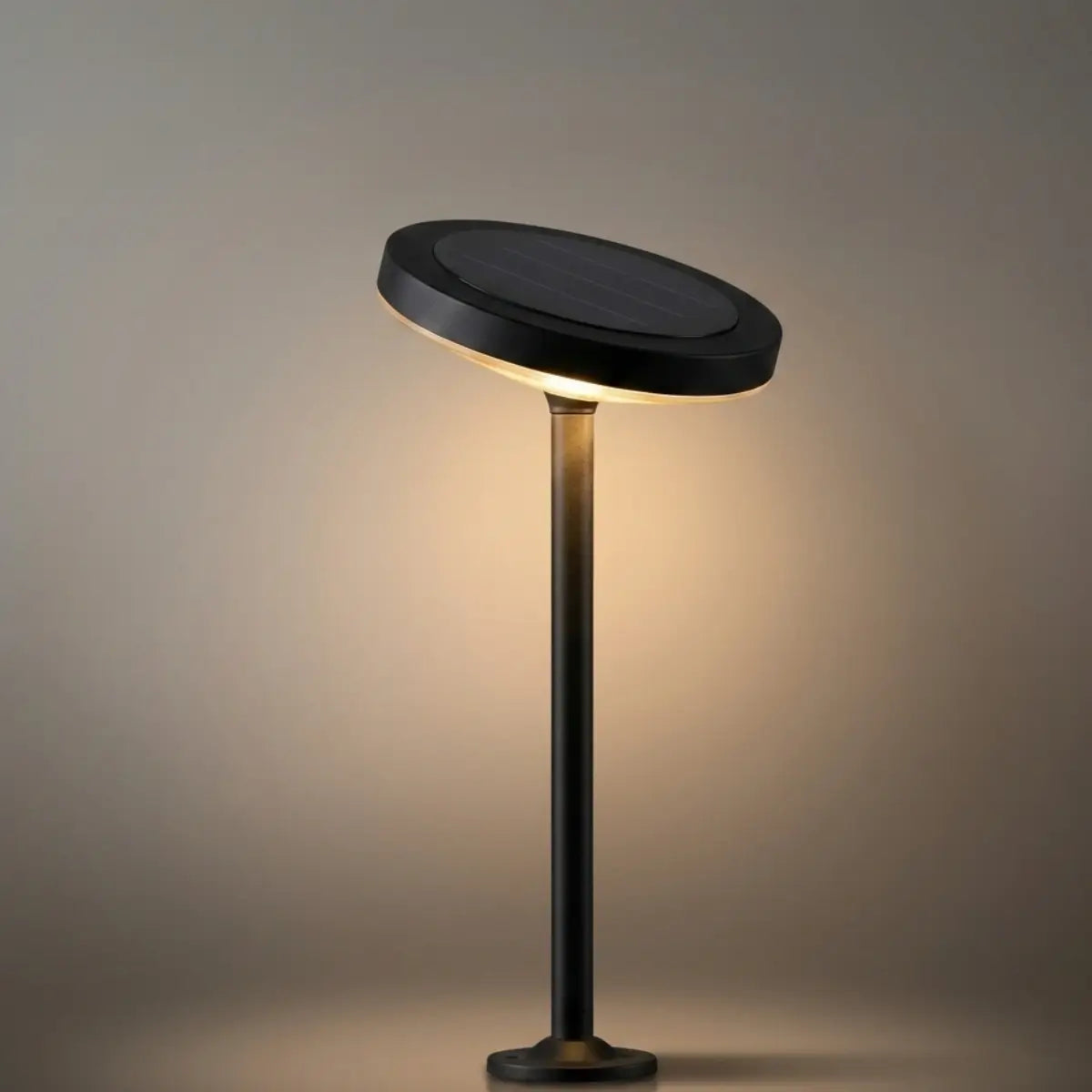 Irondale Minimalist Solar Pathway Light – Black Metal & Acrylic for Garden