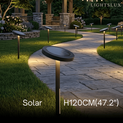 Irondale Minimalist Solar Pathway Light – Black Metal & Acrylic for Garden