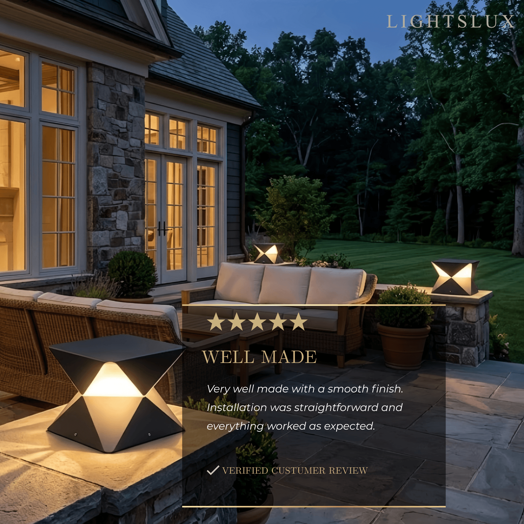 Modern Geometric Outdoor Floor Lamp 