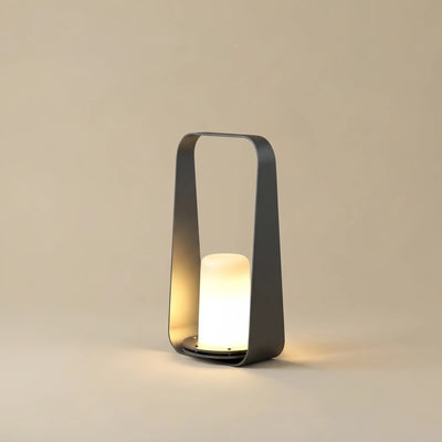 Lunara Modern Portable Floor Lamp - Rechargeable Outdoor Light in Grey