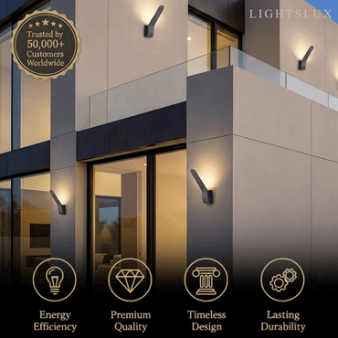 Arcato Modern Tilted Linear Outdoor Wall Lamp