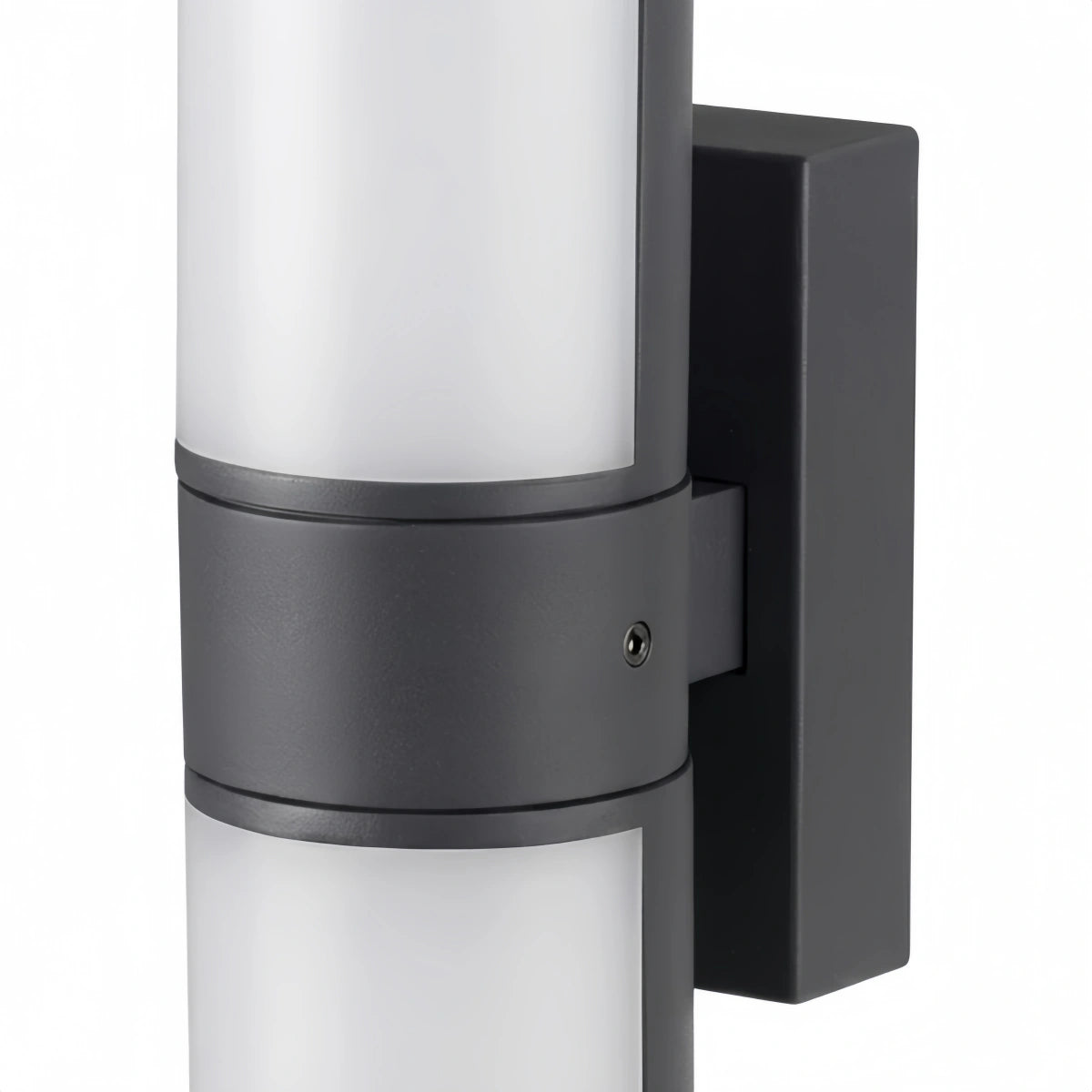 Irondale Modern Sensor Outdoor Wall Sconce - Black Metal & Acrylic Cylinder Garden