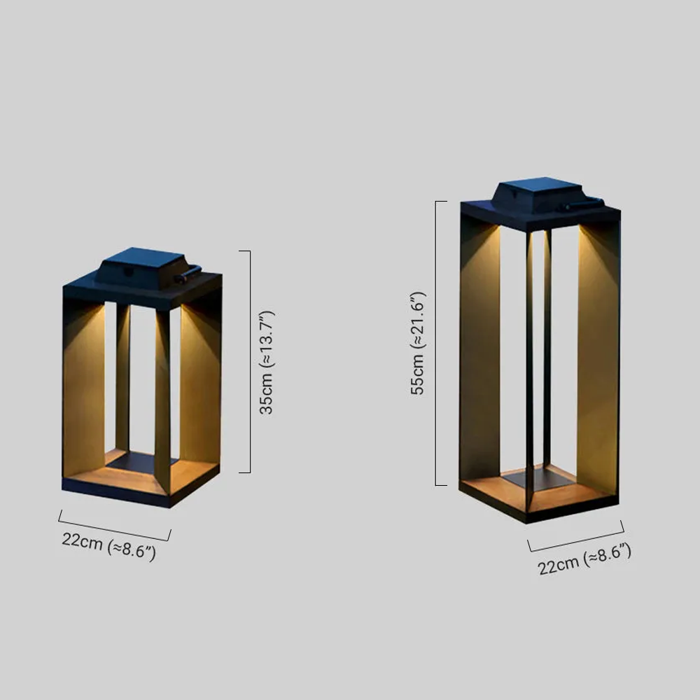 Outdoor Floor Lamp - Black Metal 