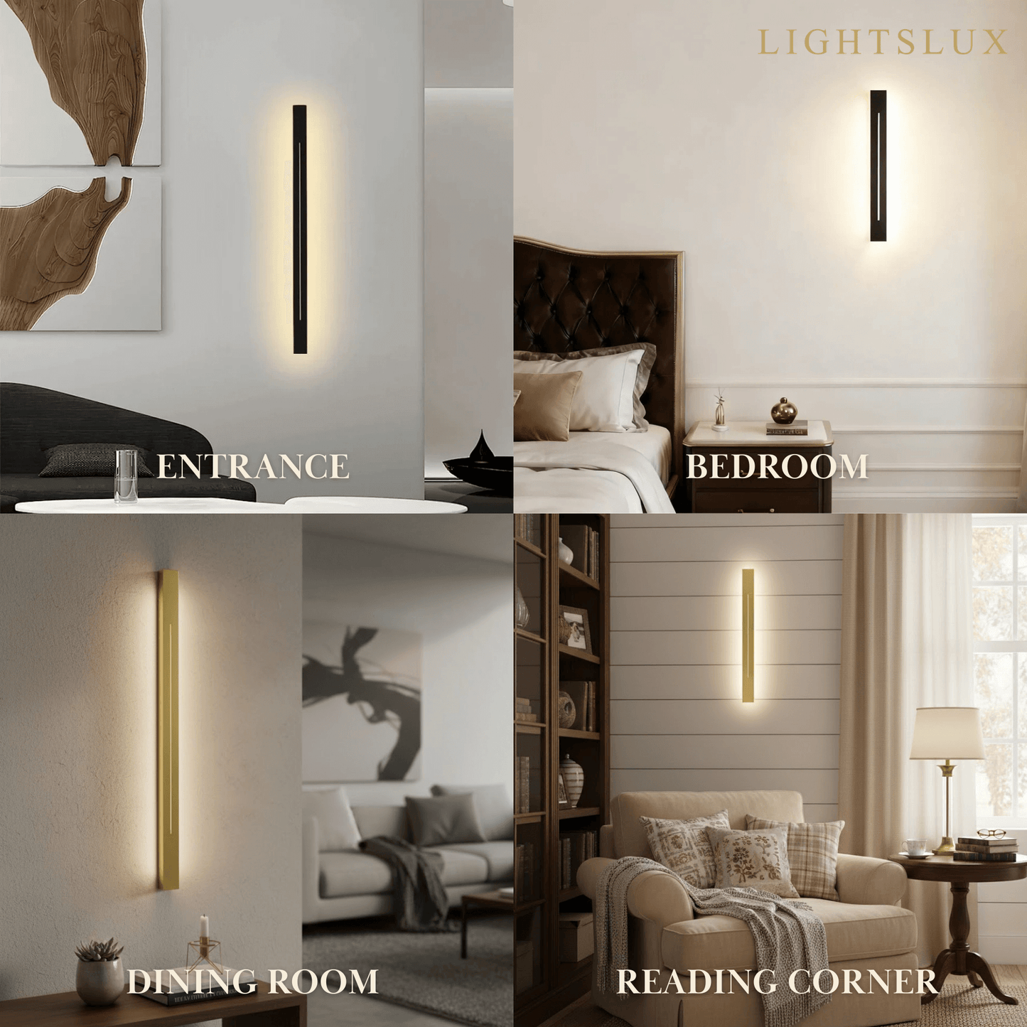 Arcato Minimalist LED Wall Lamp – Black/Gold for Bedroom