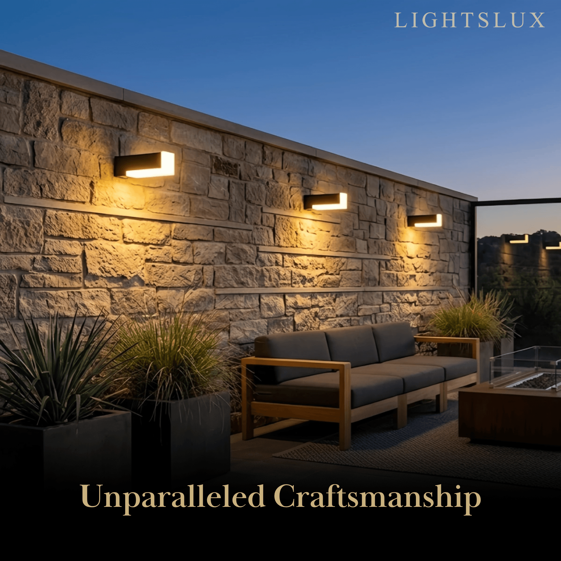 Modern Outdoor Wall Lamp - Black Metal & Acrylic Irregular Design