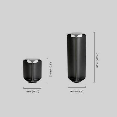Stellar Modern Cylindrical Outdoor Floor Lamp – Black or Grey Metal & Glass Fixture