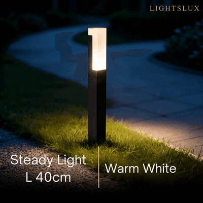 Arcato Modern Black LED Path Light – Outdoor Metal Sensor Lamp for Garden/Terrace