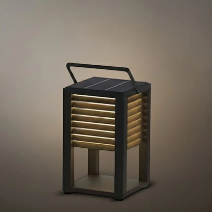 Irondale Modern Solar Outdoor Floor Lamp – Rectangular Black Lantern Light Garden/Patio