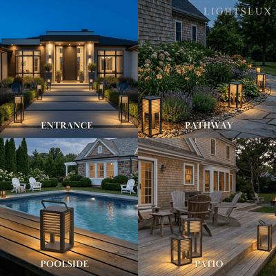 Irondale Modern Solar Outdoor Floor Lamp – Rectangular Black Lantern Light Garden/Patio