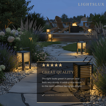 Irondale Modern Solar Outdoor Floor Lamp – Rectangular Black Lantern Light Garden/Patio