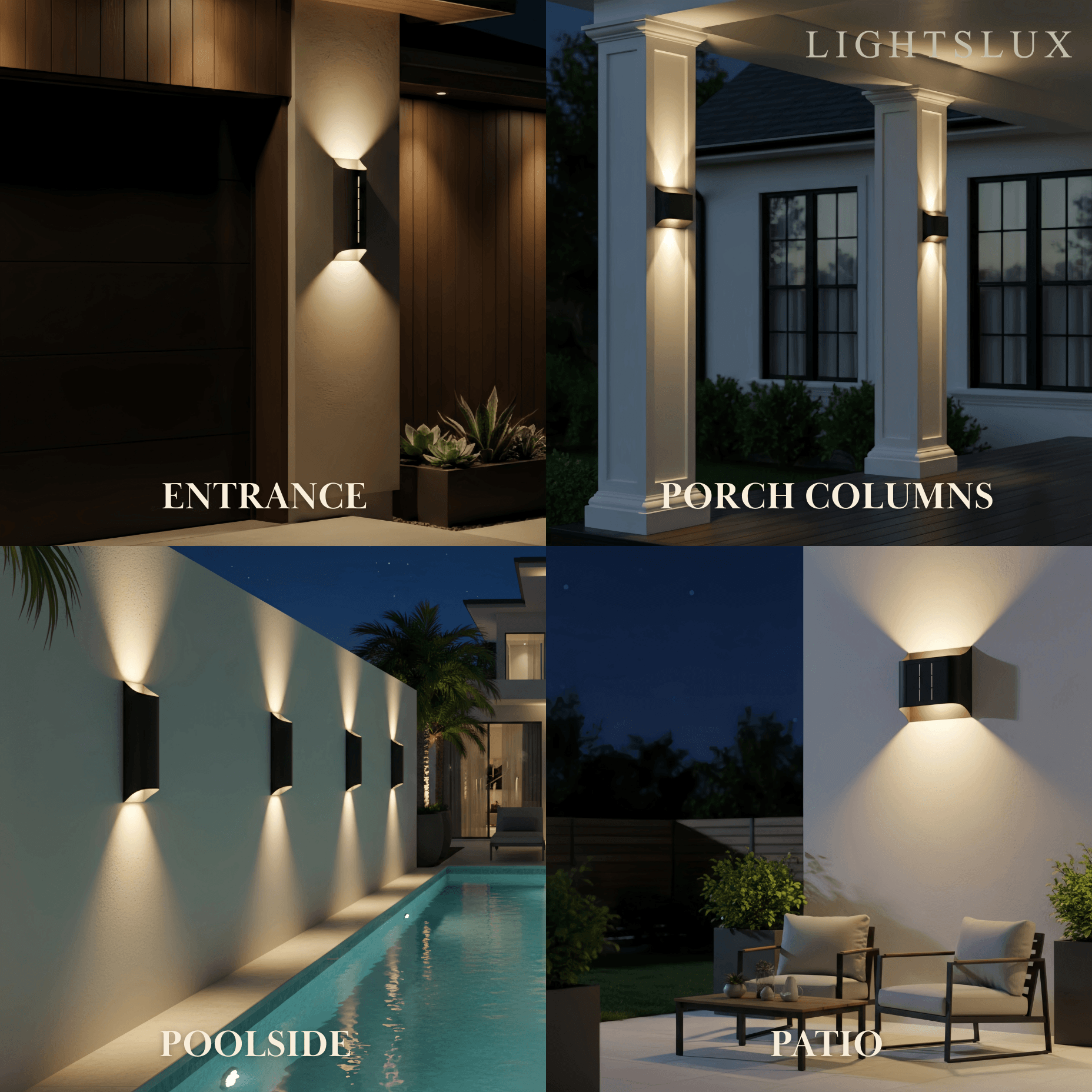 Irondale Modern Solar Sensor Wall Lamp – Black Metal Courtyard/Garden