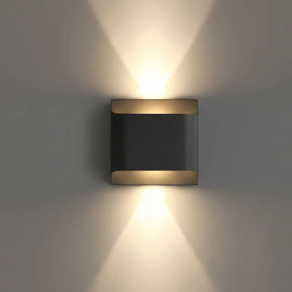 Irondale Modern Solar Sensor Wall Lamp – Black Metal Courtyard/Garden