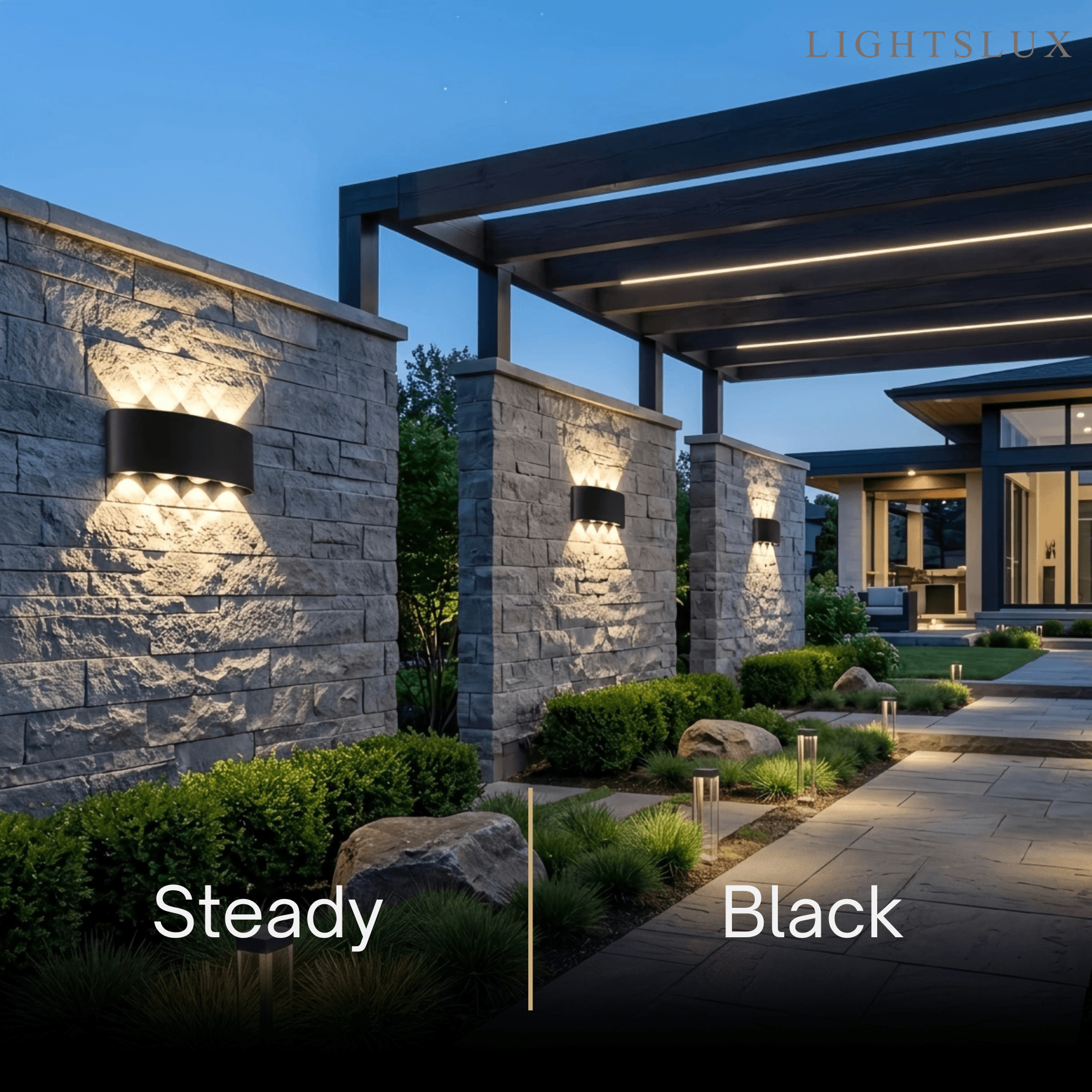 Arcato Modern Outdoor Wall Lamp - Black