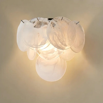 Glass_Wall_Lamp_--_Iron_BodyWhite_Finish_for_Living_Room