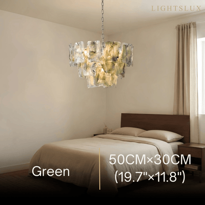 Excelis Luxury Branch-Style Tiered Chandelier— Metal & Glass Multicolor for Bedroom