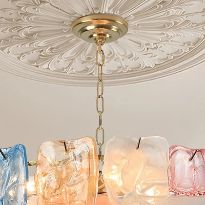 ART004Excelis Luxury Branch-Style Tiered Chandelier— Metal & Glass Multicolor for Dining Room