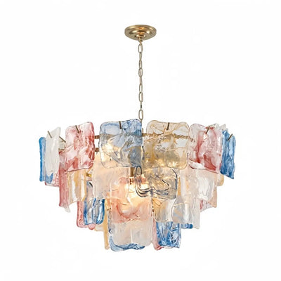 Excelis Luxury Branch-Style Tiered Chandelier— Metal & Glass Multicolor for Dining Room