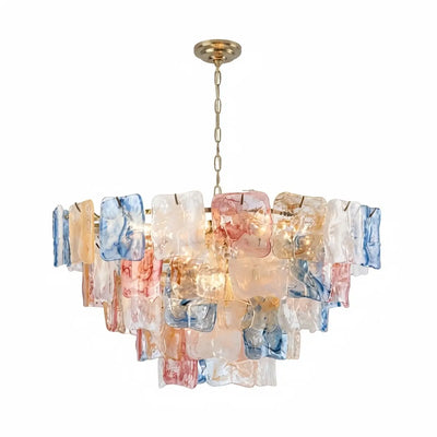 Excelis Luxury Branch-Style Tiered Chandelier— Metal & Glass Multicolor for Dining Room