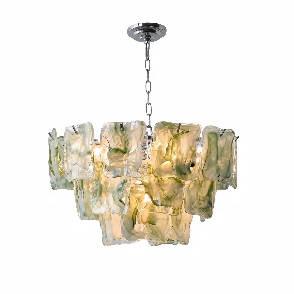 Excelis Luxury Branch-Style Tiered Chandelier— Metal & Glass Multicolor for Dining Room