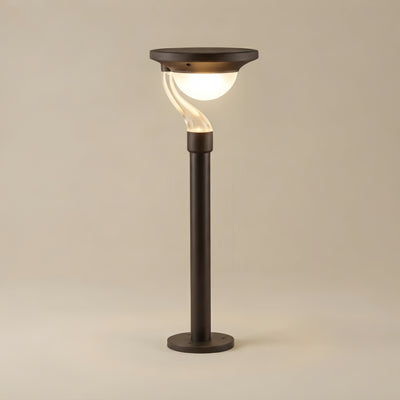 BT994Arcato Modern Outdoor Pathway Lights - Dark Grey Metal & Acrylic Bowled Garden