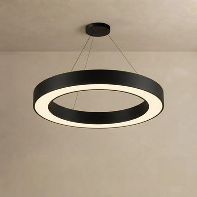Embrace Modern Ring Pendant Light - Black Acrylic for Dining Room