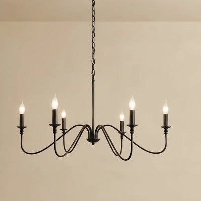 ECandle Chandelier - Black/Gold Metal for Bedroom