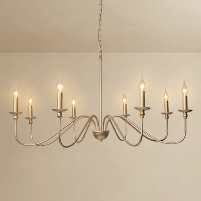 Royal Candle Chandelier - Black/Gold Metal for Bedroom