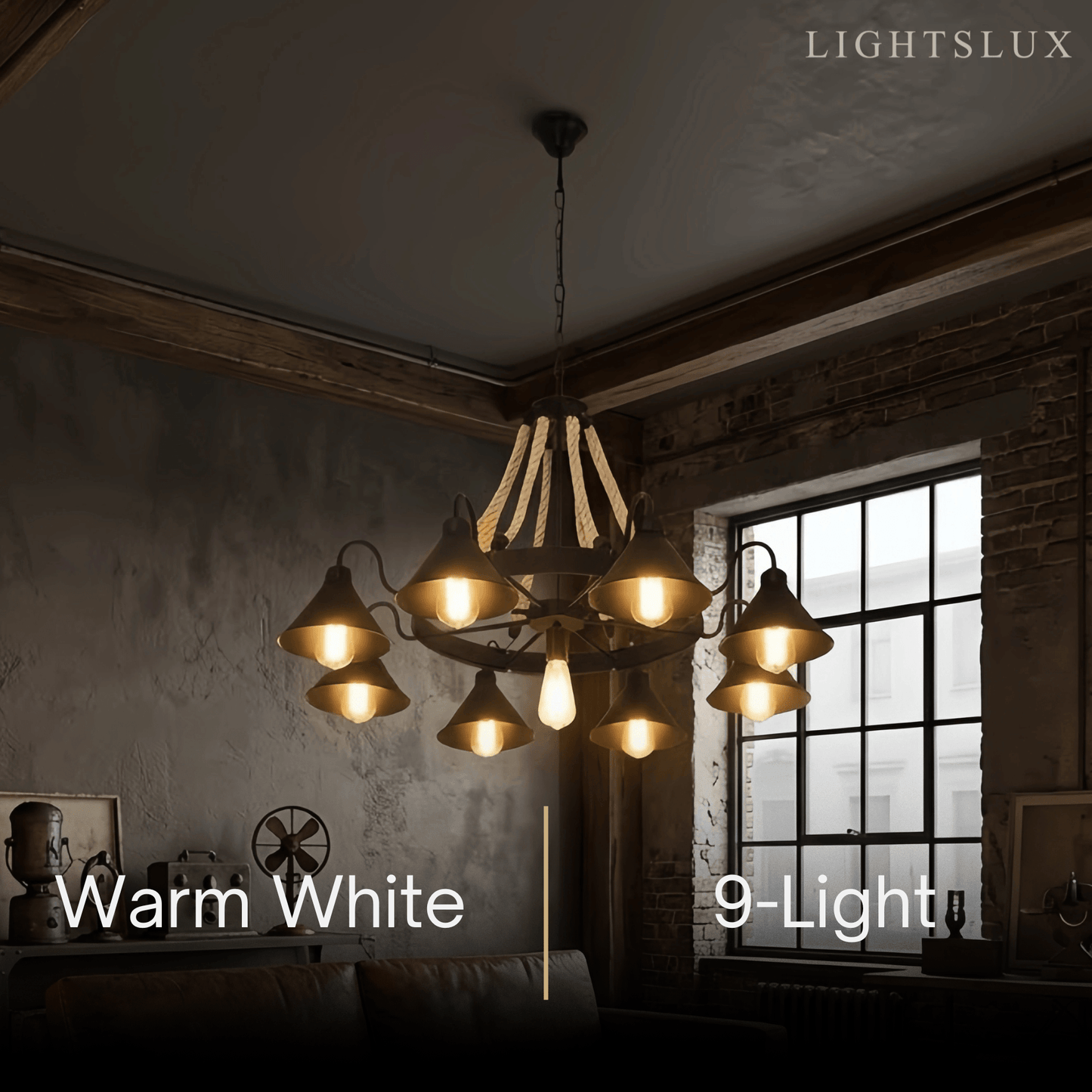 Industrial Ring Chandelier - Black Metal