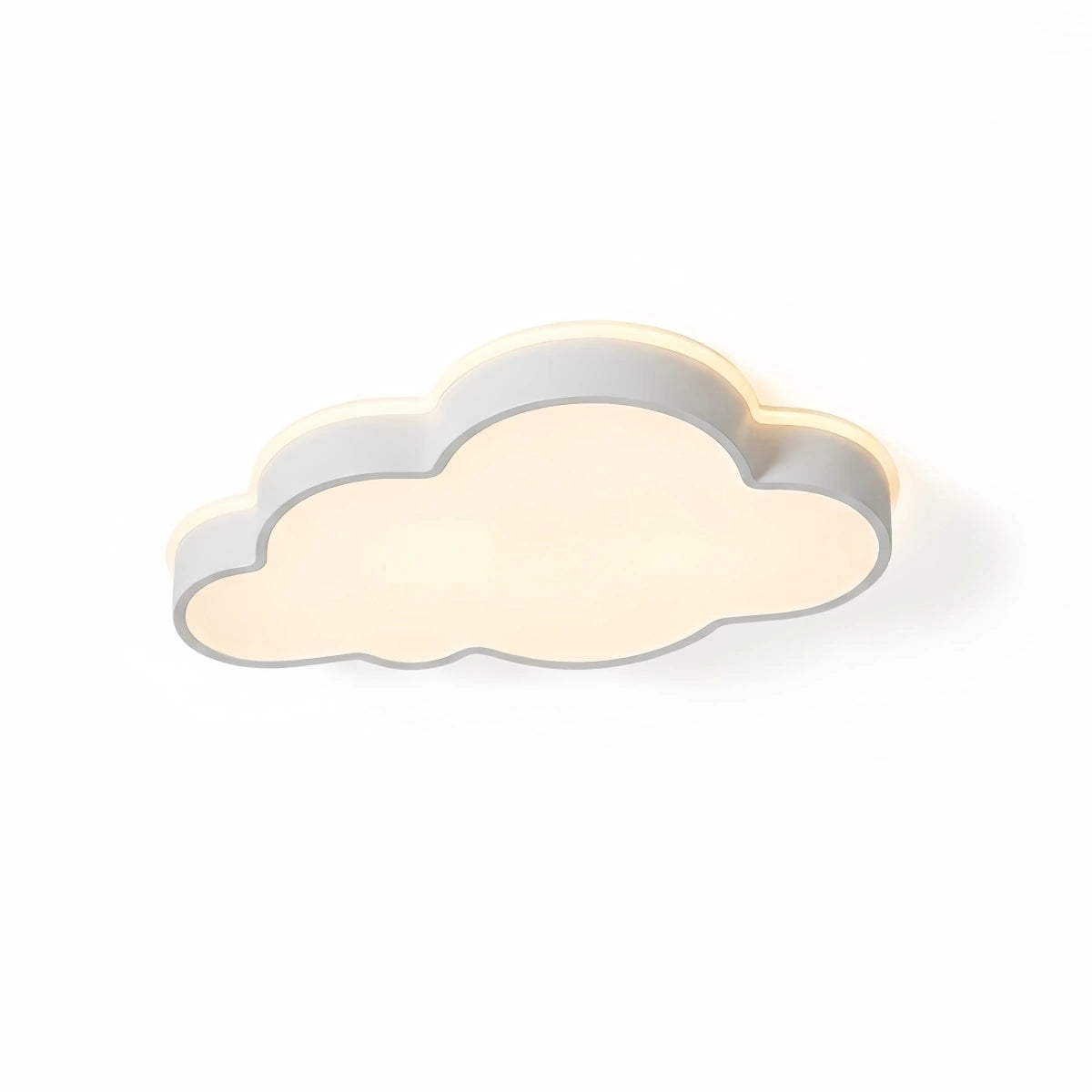 Modern White Flush Mount Ceiling Light - Cloud Design Metal & Acrylic for Bedroom
