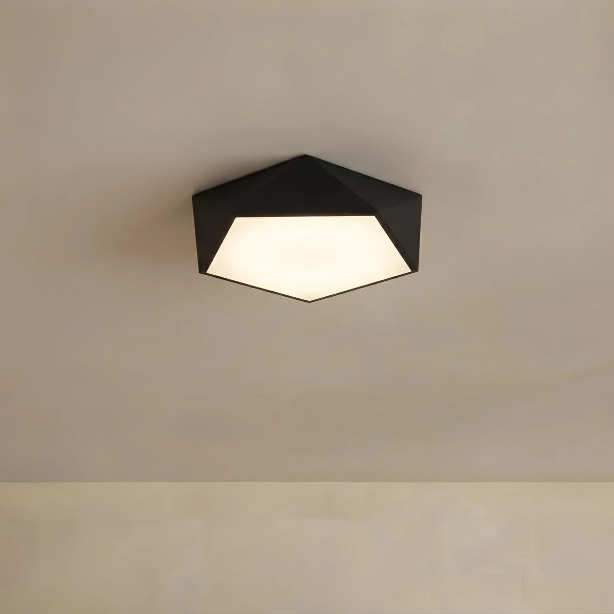 Arcato Classical Black Polygonal Ceiling Light – Metal Fixture for Bedroom