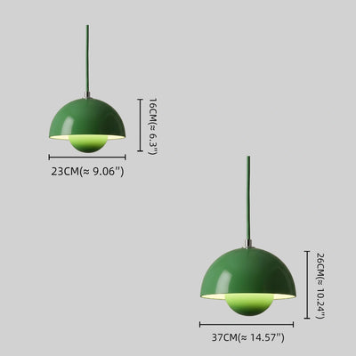 Morandia Art Deco Morandi Dome Pendant Light – Colorful Metal Lamp for Bedroom