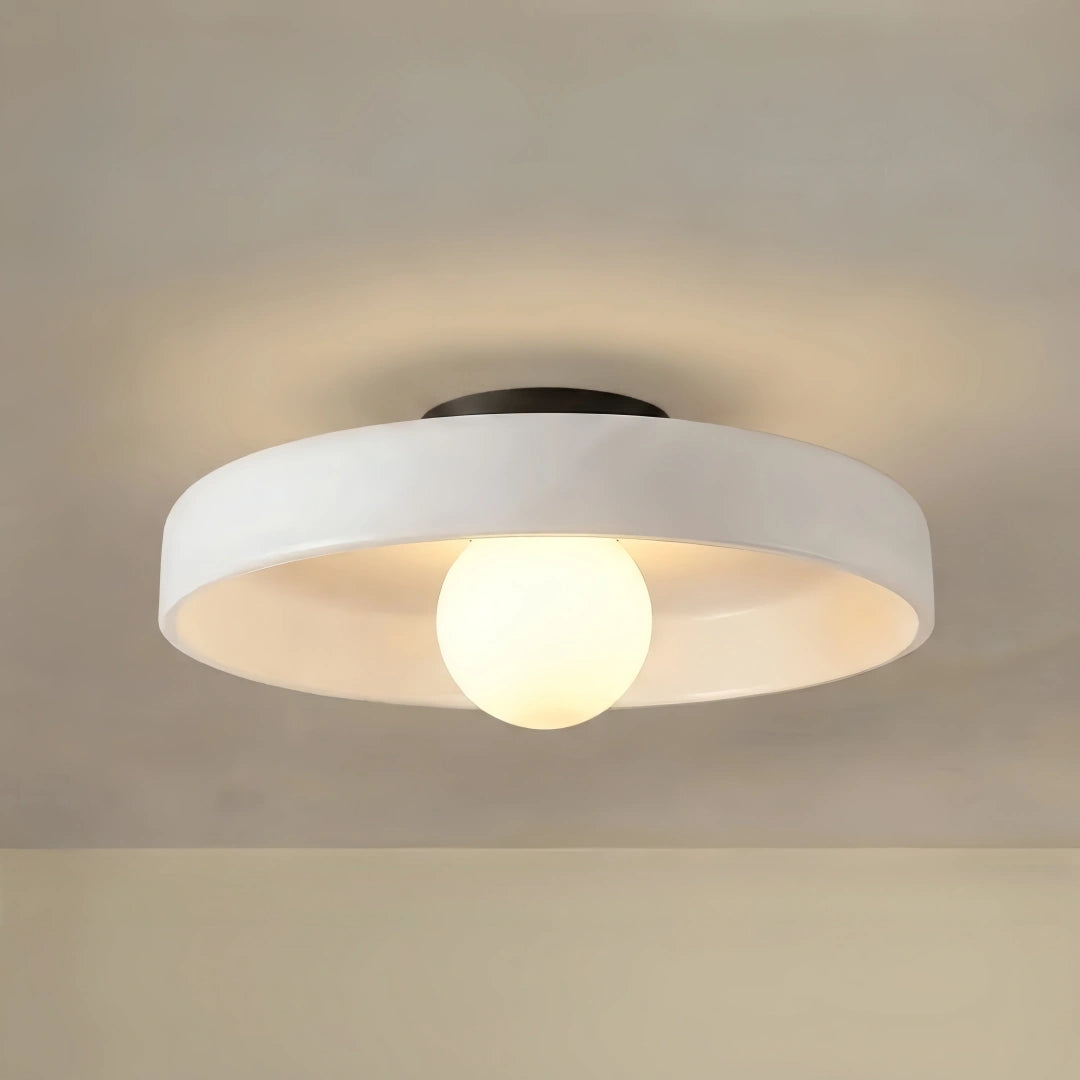 Modern Round Ceiling Light – Metal Glass for Living Room