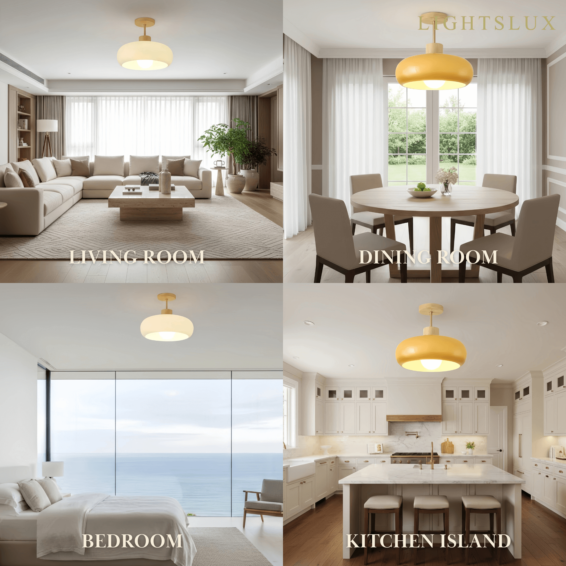 Crema Modern Glass LED Ceiling Light 