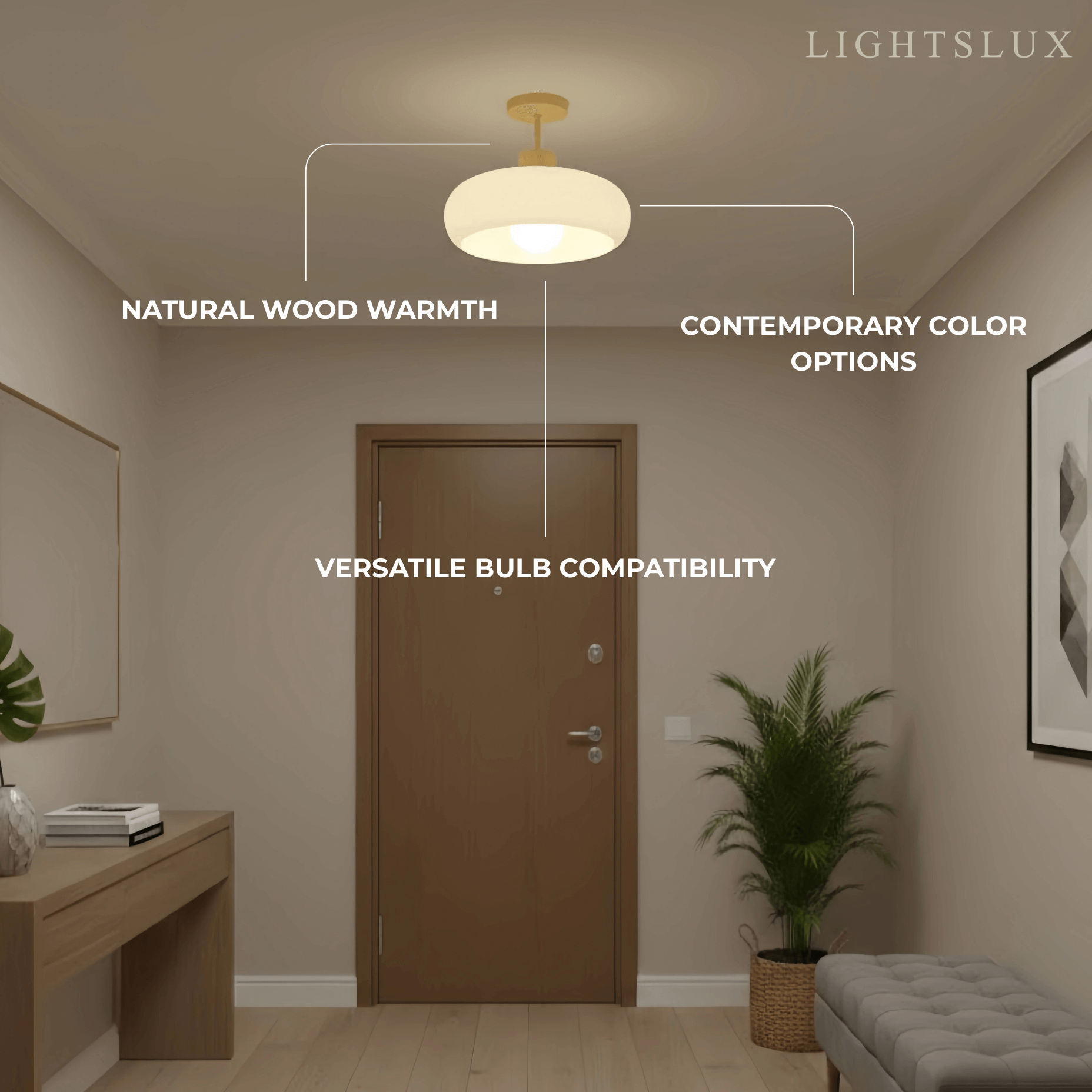 Crema Modern Glass LED Ceiling Light 