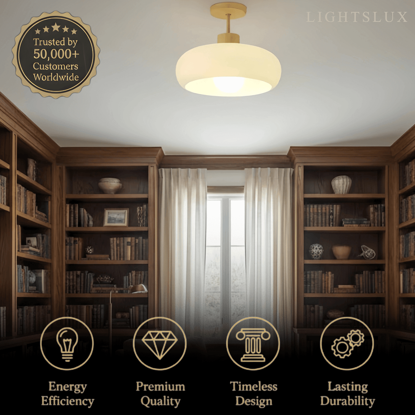 Crema Modern Glass LED Ceiling Light 