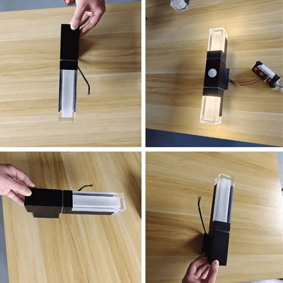 Modern Rectangle Wall Light - Black