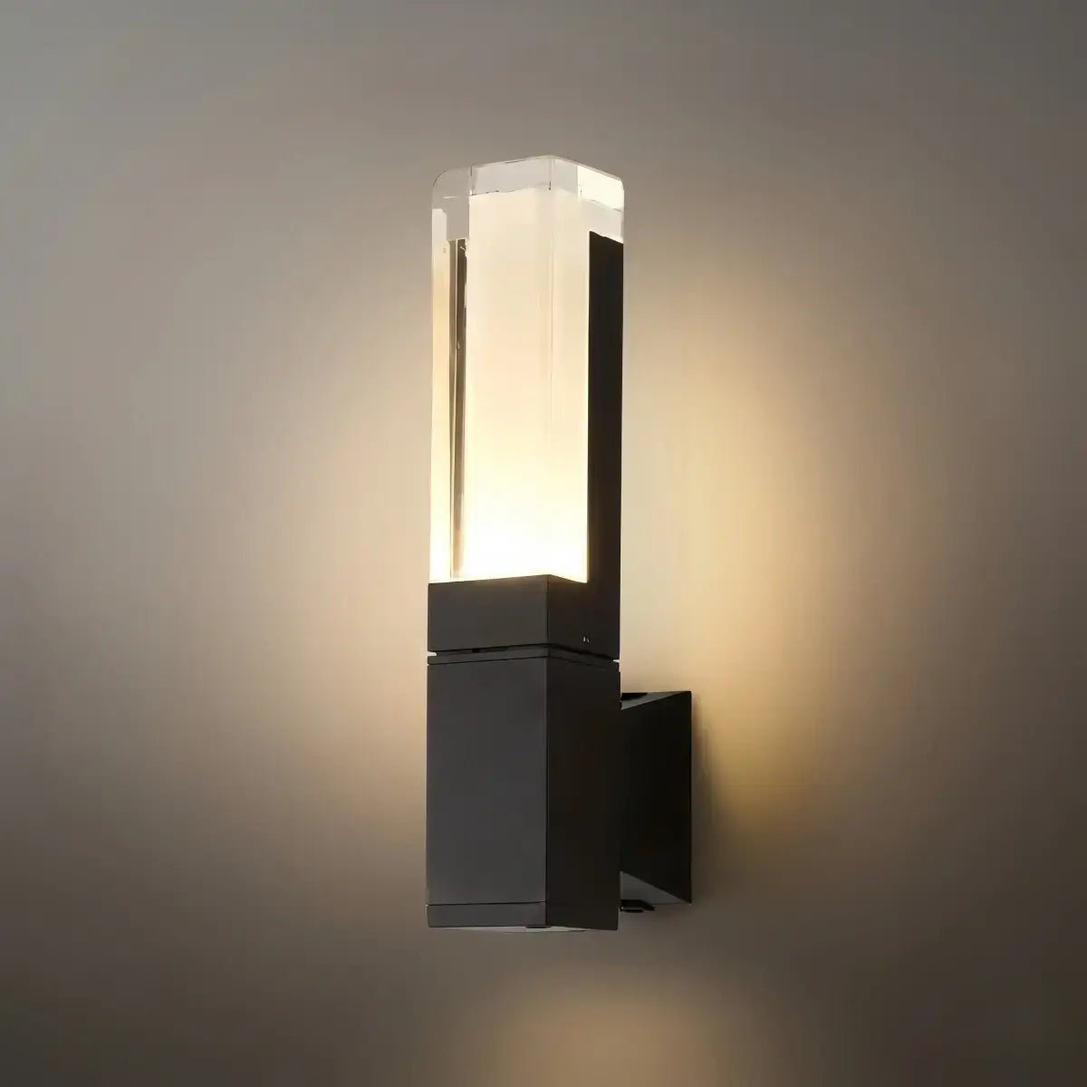 Arcato Modern Rectangle Wall Sconce - Black Metal for Garden/Outdoor Spaces