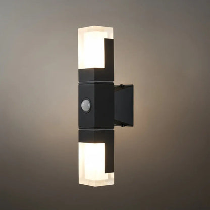 Arcato Modern Rectangle Wall Sconce - Black Metal for Garden/Outdoor Spaces