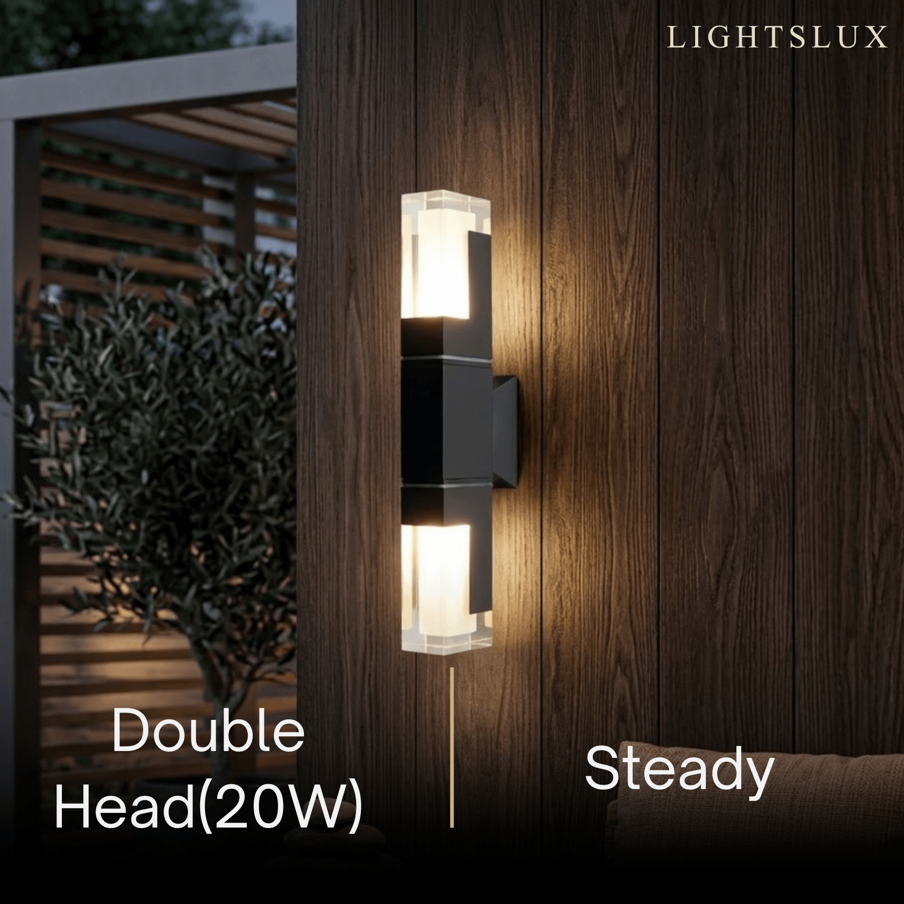 Arcato Modern Rectangle Wall Sconce - Black Metal for Garden/Outdoor Spaces
