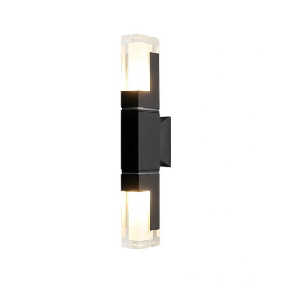 Arcato Modern Rectangle Wall Sconce - Black Metal for Garden/Outdoor Spaces