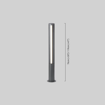  Industrial Outdoor Pathway Light - Black Metal Cylindrical Design for Courtyard