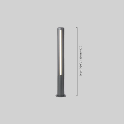  Industrial Outdoor Pathway Light - Black Metal Cylindrical Design for Courtyard