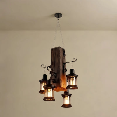 Irondale Industrial Metal Pendant Light - Black Lantern Style for Living Room/Dining Room
