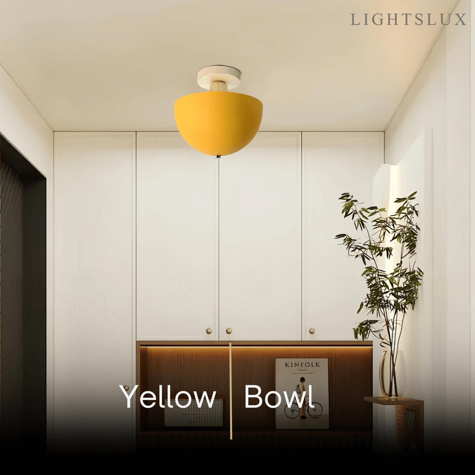 Morandia Modern Dome/Bowl Ceiling Light – 5 Color Metal/Wood for Corridor