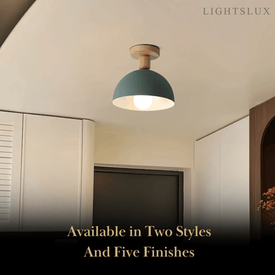 Morandia Modern Dome/Bowl Ceiling Light – 5 Color Metal/Wood for Corridor