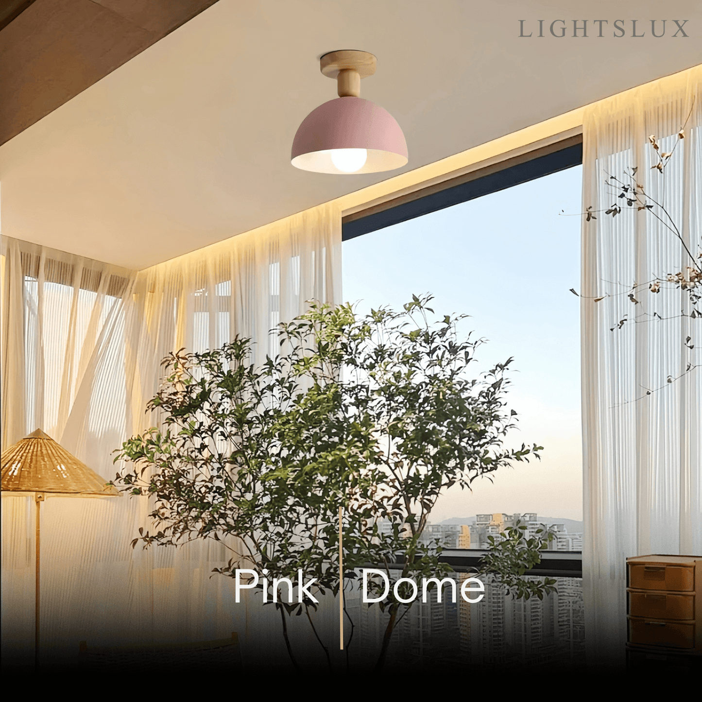 Morandia Modern Dome/Bowl Ceiling Light – 5 Color Metal/Wood for Corridor