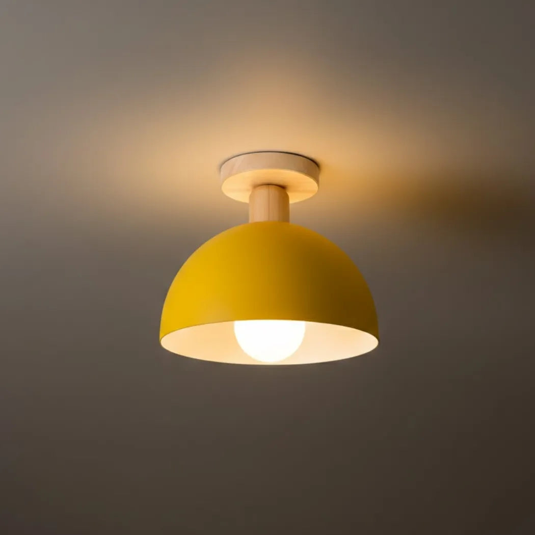 Morandia Modern Dome/Bowl Ceiling Light – 5 Color Metal/Wood for Corridor