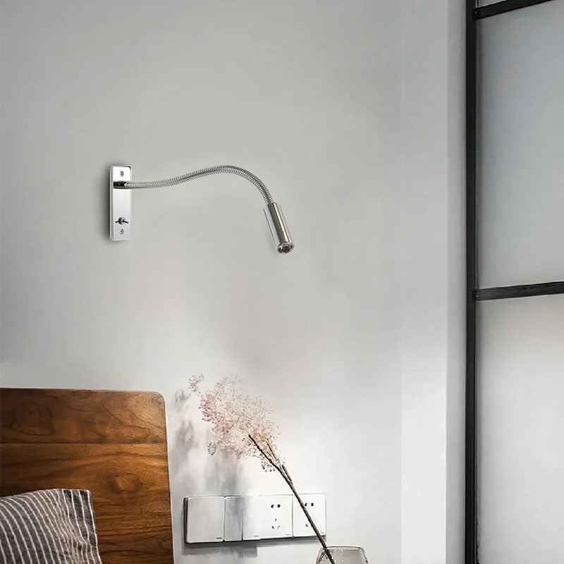 Chrome Wall Lamp Metal Linear Bedroom