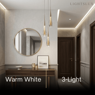 Excelis Art Deco Teardrop Pendant Light - Gold